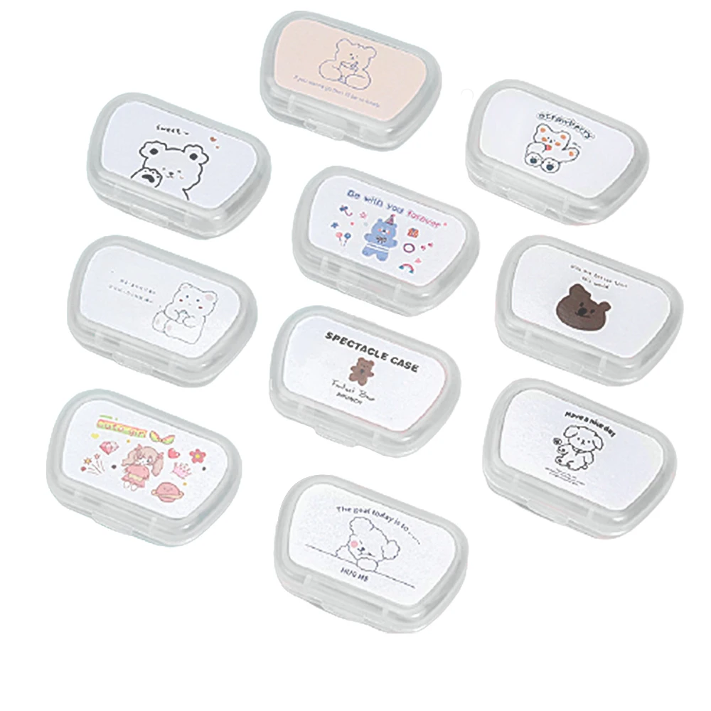 

2022 ins with mirror portable contact lens case beauty contact partner care box glasses protection cleaning supplies