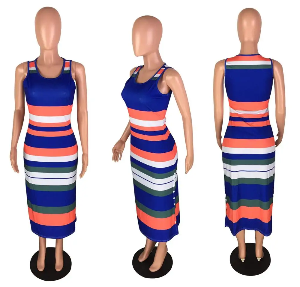 

New European and American women's dress printing sexy hot slim sleeveless dress party date elegant elegant dress