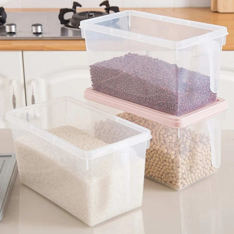 

Kitchen Refrigerator Storage Box Household Plastic Transparent Storage Box With Handle Practical and durable Simple storage box