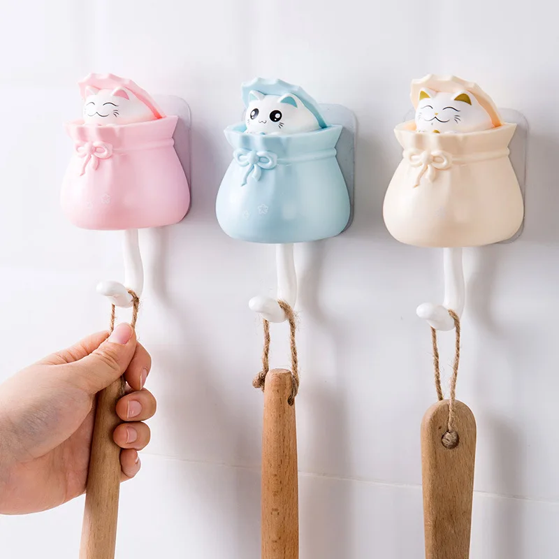 

Innovative Cat Hook Storage Rack Hanger Living Room Wall Sticky Hook Decor