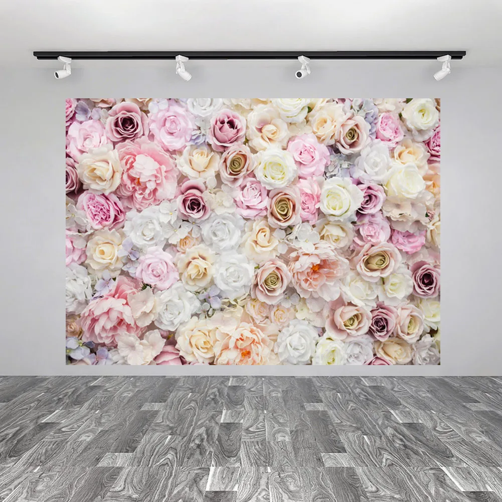 

Picture 3D Background Printing Floral Backdrop Wedding Bridal Shower Birthday Simulation For Photographers Party Wall Decor