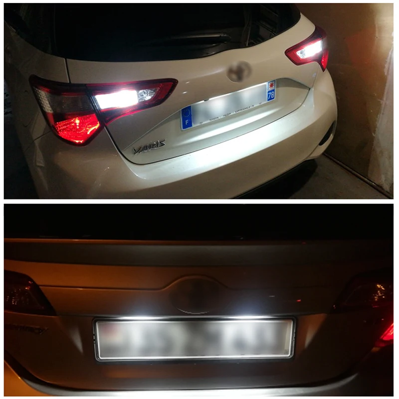 

2pcs Error Free White 6000k Car LED Number License Plate Light For Toyota Corolla Vios 2014-2016 Automobile Accessories