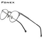 FONEX Мужские и женские очки в титановой оправе, винтажные круглые очки в стиле ретро по рецепту, корейские очки для близорукости, 8510