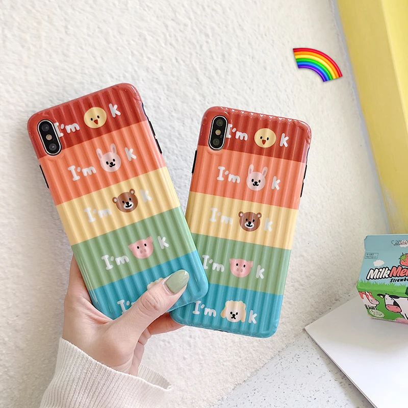 Мультяшный чехол для телефона iPhone 11 Pro Max набор милый женский силиконовый мягкий X
