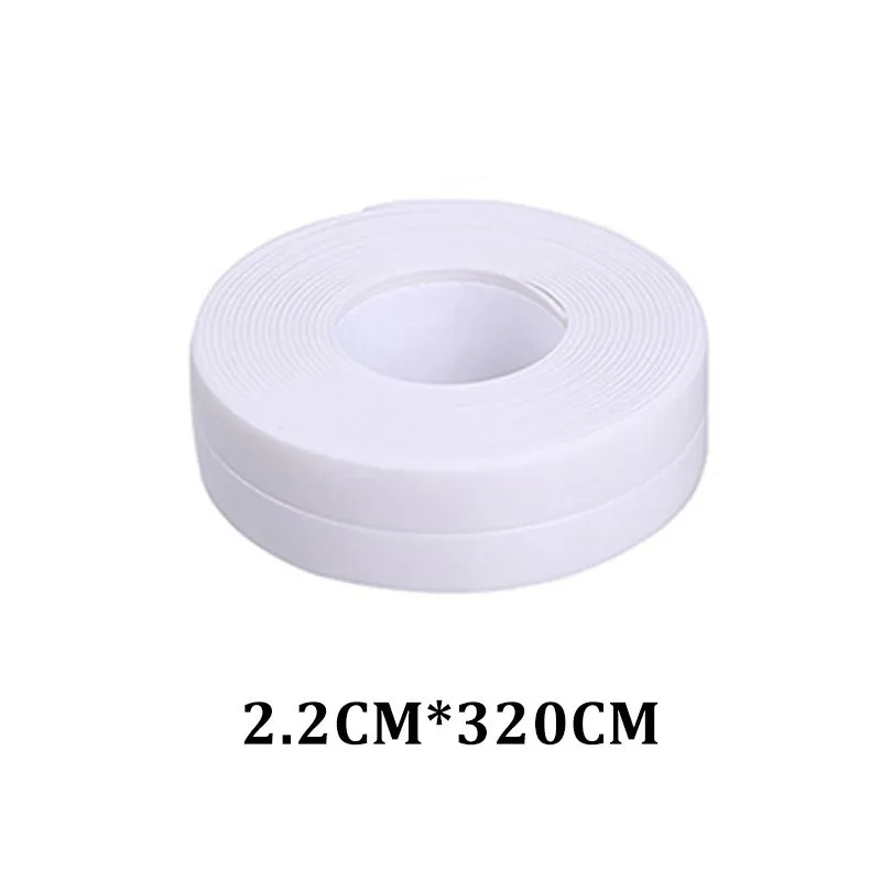 

3.2 M White Bathroom Shower Sink Bath Sealing Strip Tape White PVC Self-Adhesive Waterproof Wall stickers Bathroom Kitchen Tape