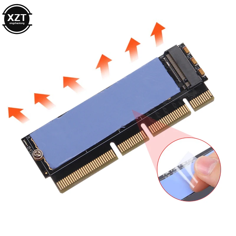 Адаптер M.2 NVMe для SSD-накопителя на карту PCIe M2 Key M драйвер с силиконовой охлаждающей