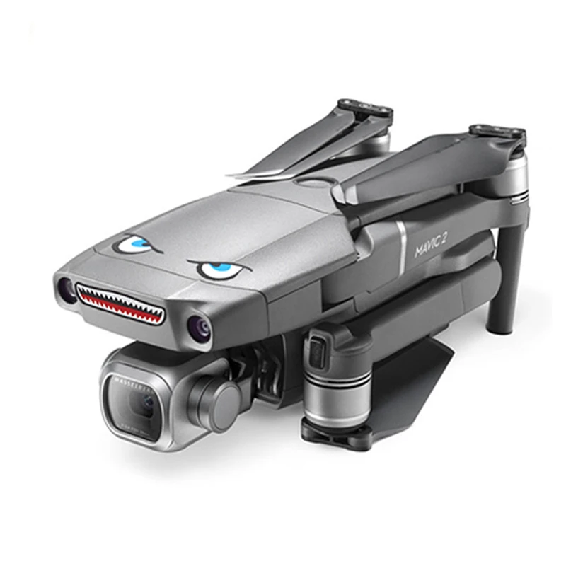 2 комплекта Акула ПВХ 3M клей камера наклейки на Дрон кожи наклейка для DJI Mavic мини Дрон и батарея(синий глаз набор и черный глаз набор