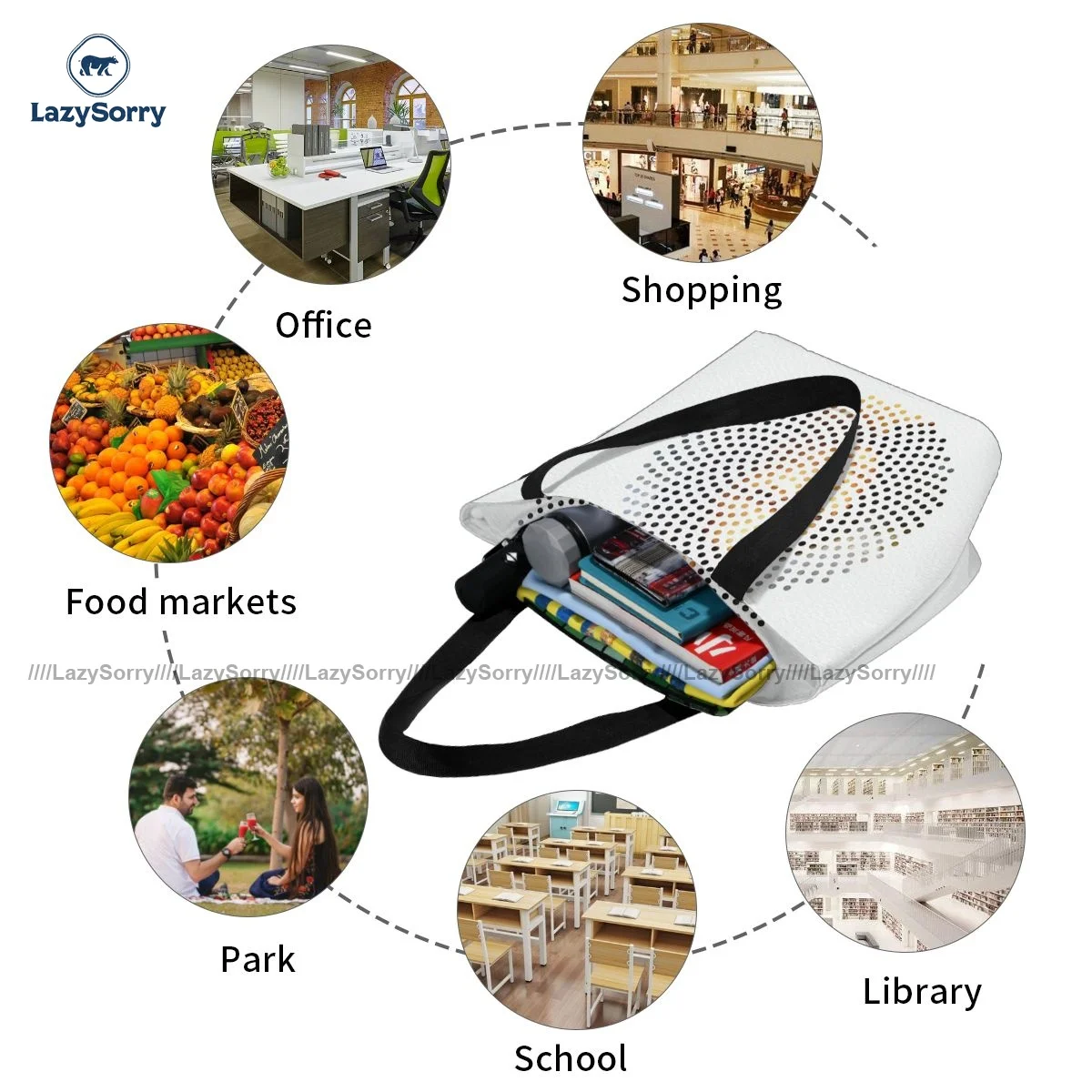 

Leonardo Da Vinci Shopping Bag Gift Reusable Handbag Polyester Travel Female Bags