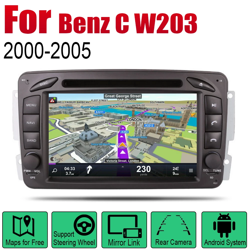 Android автомобильное радио стерео GPS навигация для Mercedes Benz C W203 2000 ~ 2005 NTG BT wifi 2din