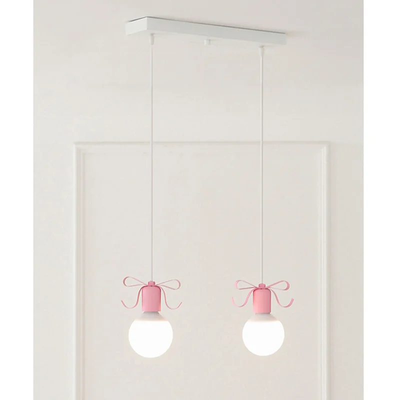 Дизайнерский подвесной светильник с бантом цветная лампа для детской комнаты