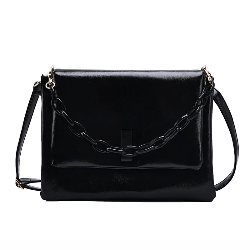 

Solid color Large Chain Tote Bag 2020 New High Quality PU Leather Women's Designer Handbags High Capacity Shoulder Crossbody Bag