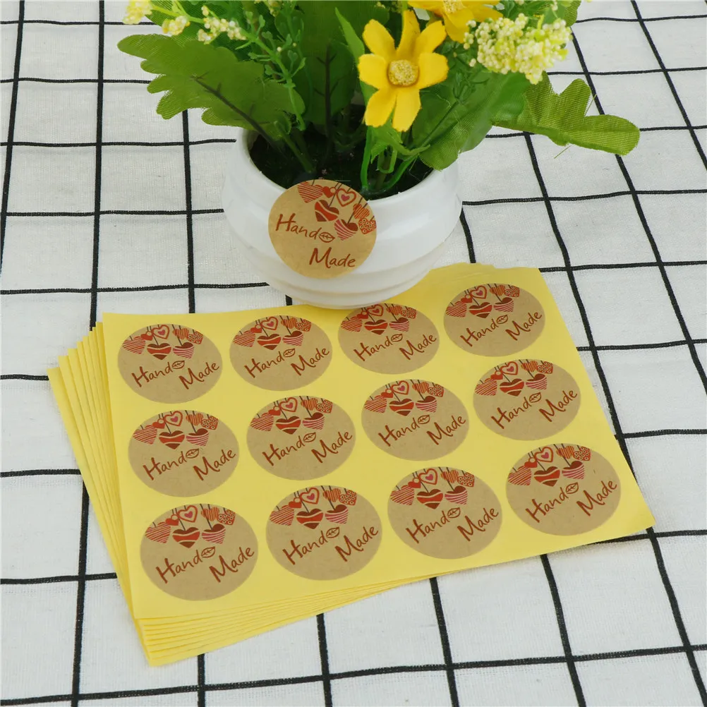 Новый 120 шт. Dia.3.5cm ручная работа с сердцем крафт Печать стикер подарок s DIY