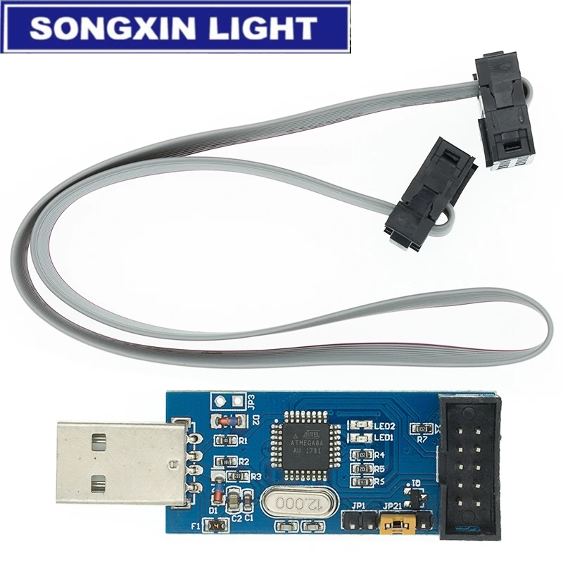 10 шт. 10Pin к 6 Pin плата адаптера + USBASP USBISP AVR программатор USB ATMEGA8 ATMEGA128 ATtiny/CAN/PWM модуль