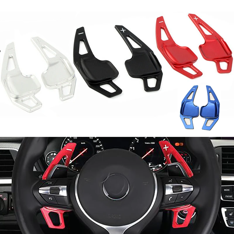 

For BMW GT F30 F31 F32 F10 F20 F22 X4 Z4 1 2 3 4 5 6 7 Series aluminum Steering Wheel Extension Interior Paddle Shifter 2Pcs Red