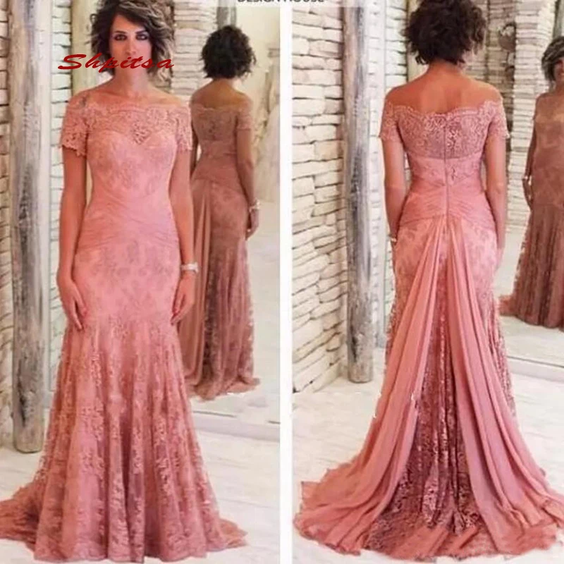 Кружевное платье для матери платье-Русалка невесты свадьбы вечеринки ужина