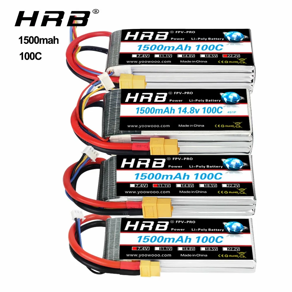 Аккумулятор HRB 3s 11 1 В литий полимерный аккумулятор 1500 мА/ч 100C 6S 14 8 в 22 2 lipo с