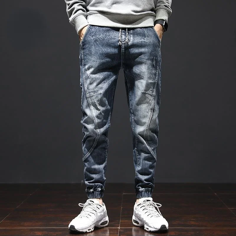 

Autumn And Winter 2021 Korean Youth Elastic Waist Casual Jeans Men's Leggings