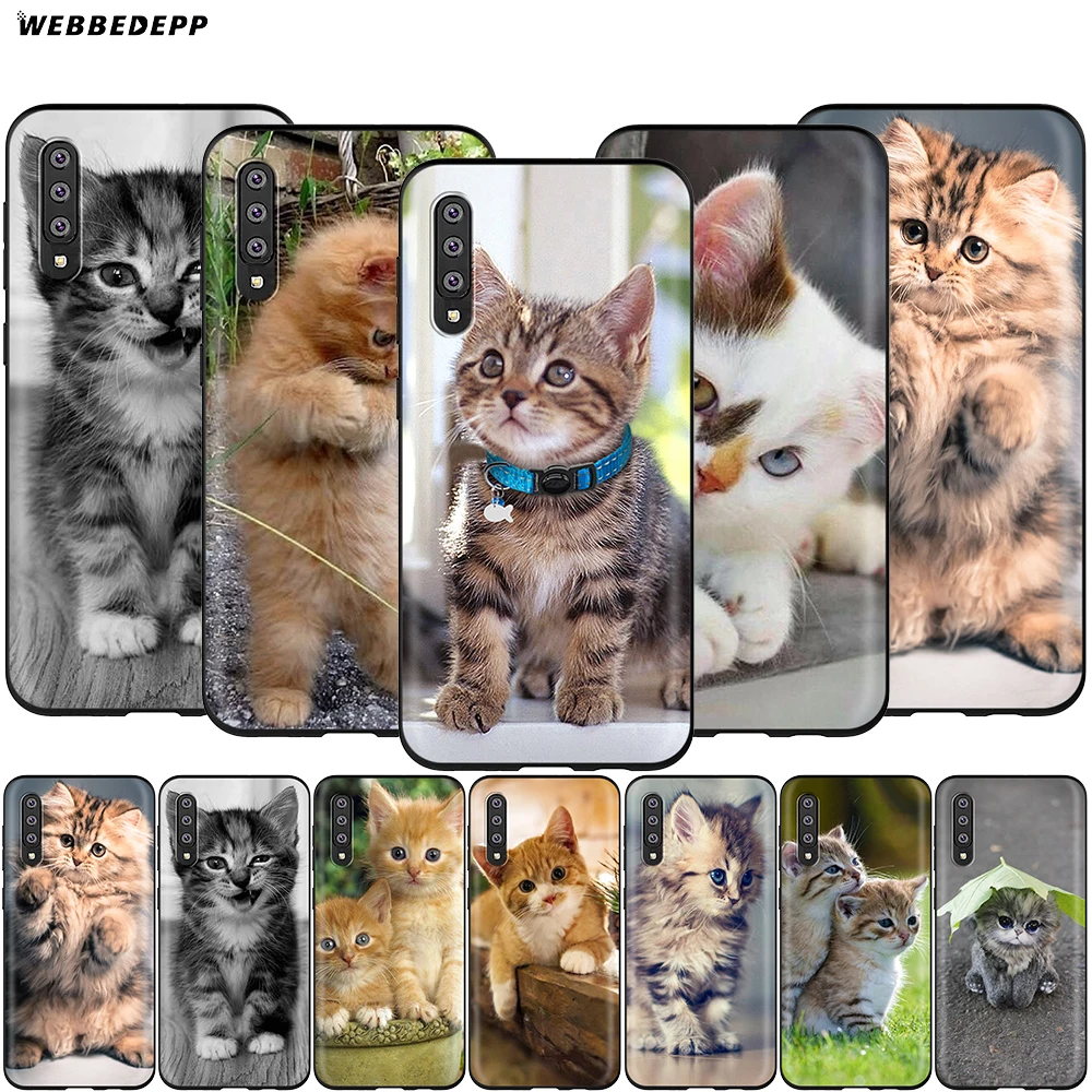 Webbedepp смешного котенка кота чехол для Samsung Галактики A3 A5 A6 плюс A7 A8 A9 J6 M20 A10S A20S A30S A40S