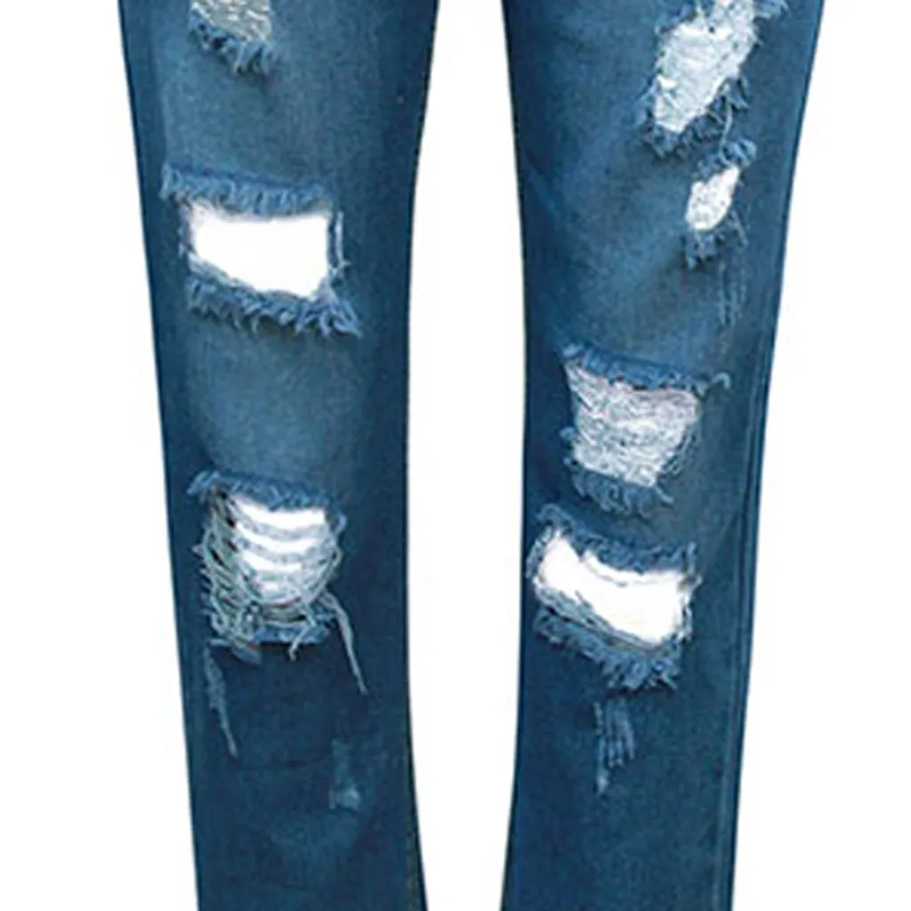 Женские прямые рваные джинсы SAGACE свободные однотонные с высокой талией