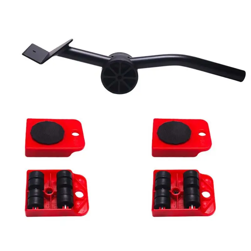 

2021 New 5pcs Furniture Lifter Slider Kit Heavy Stuffs Mover Tool Wheeled Roller Wheel Bar Device Max Up for 150Kg