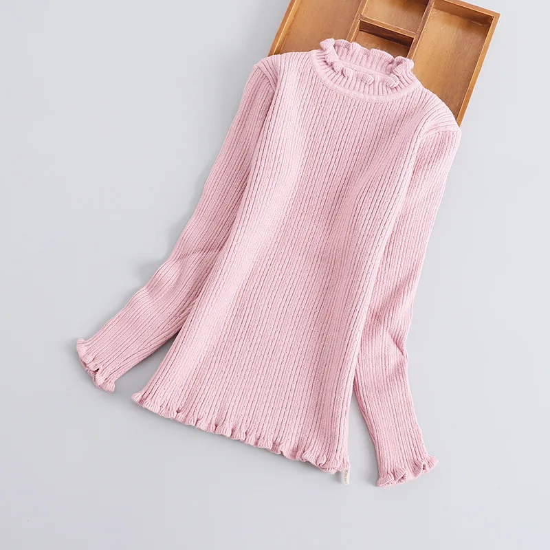 

Свитера для девочек, Зимний вязаный свитер с высоким воротником, Детские облегающие пуловеры для маленьких девочек, осенняя одежда, обтягив...