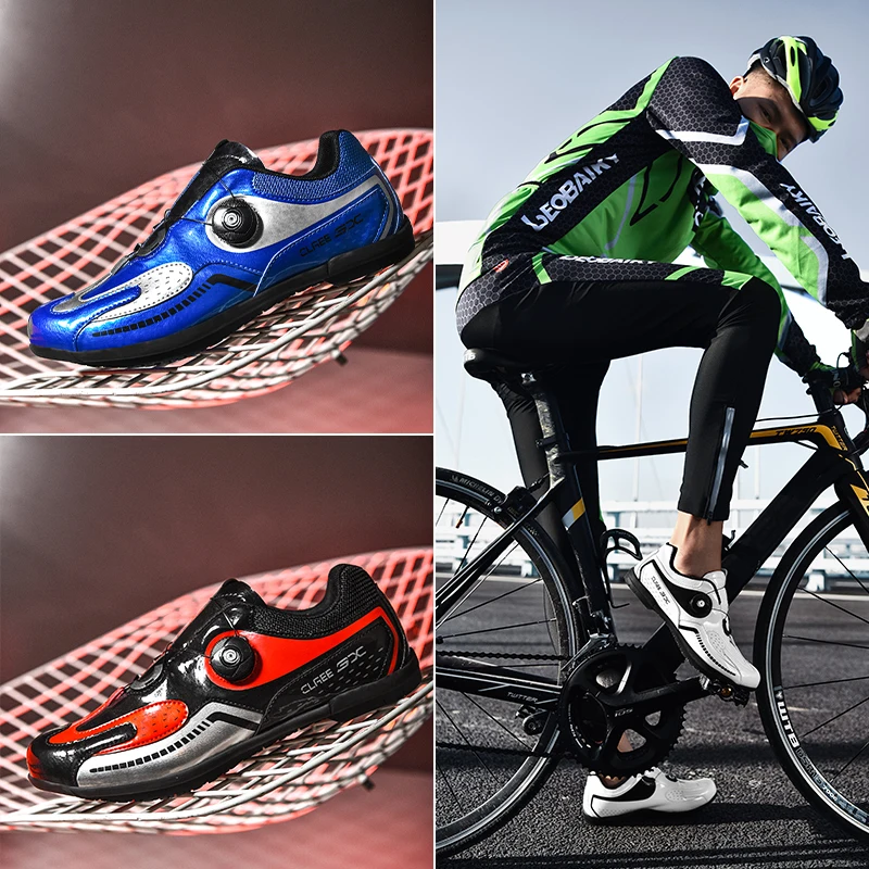 Beli Sepatu Bersepeda MTB Musim Dingin Sepatu Datar Pria Olahraga Luar Ruangan Mengunci Sendiri Sneakers Sepeda Jalan Sepatu Sepeda Wanita Balap