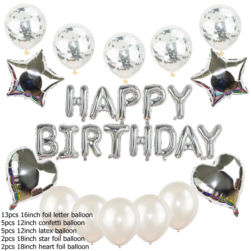 B02 27 шт./компл. Happy birthday Алфавит шар звезда сердце фольги шар для дня рождения Воздушные шары Декорации Детские принадлежности для душа 8 - Цвет: B02