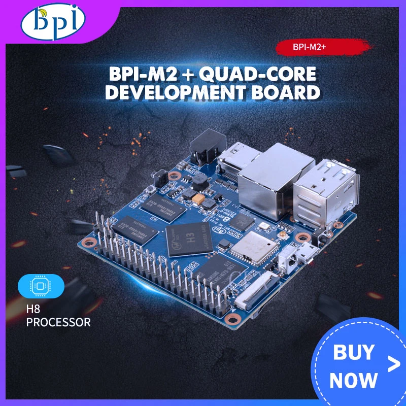 MiNi BPI-M2 + plus Banana Pi M2 H3 четырехъядерный 1 Гб ОЗУ 8 ГБ eMMC BPI плюс WiFi и Bluetooth