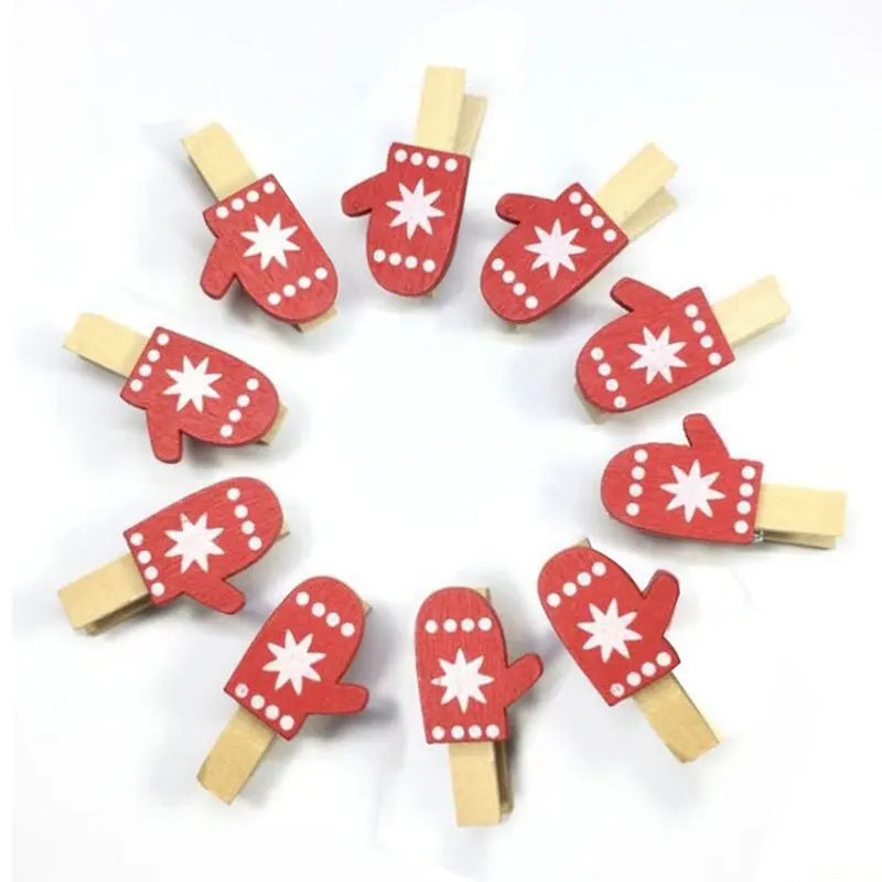 10/50 шт. мультяшный стикер деревянный зажим Рождественская серия для защиты