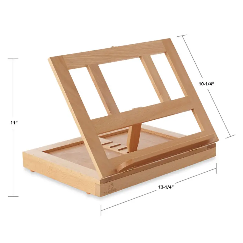 

Artist Adjustable Wood Tabletop Desktop Box Easel Painter Easel with Palette