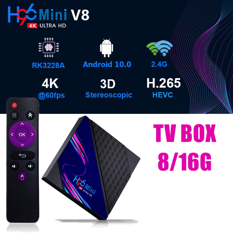 

6K IPTV Spain H96 HD Smart TV Box Android 10.0 Double WIFI Wireless Iptv Europe With Digital Display TV Box For Xiaomi Huawei