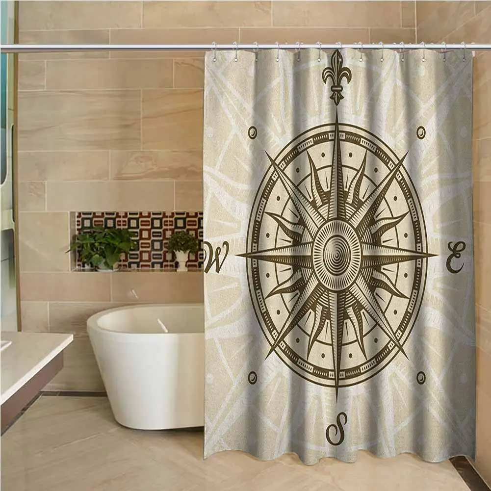 Компас прецизионный пользовательский душ занавеска Солнце Мотив фон с ветряными