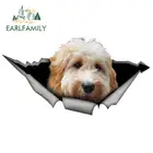 EARLFAMILY, 13 см x 6,9 см, 3D, белая Золотая эндододододонная модель, металлическая зеркальная рамка, украшение для автомобильного бампера