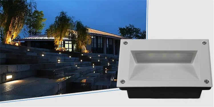 SZQIHANG 5 Вт наружная светодиодная лампочка для подножки IP67 в алюминиевой оправе лестница угловая лампа Водонепроницаемая Встраиваемая настенная лестница лампа Footlight