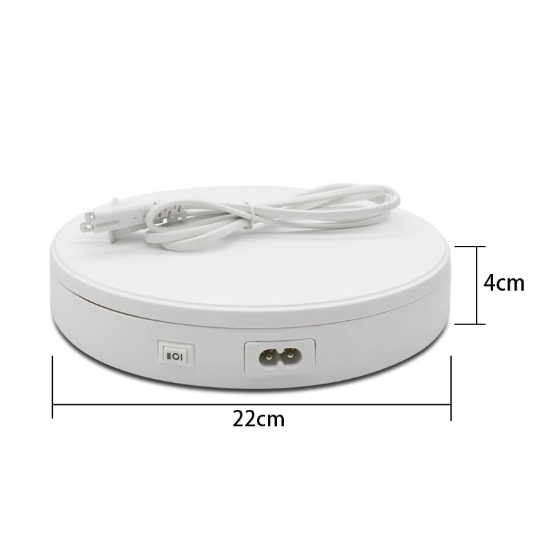 

22*22*4cm Electric Turntable 360 Rotation Almost Noiseless Rotating Table Watch Jewelry Multifunctional Rotating Display Table