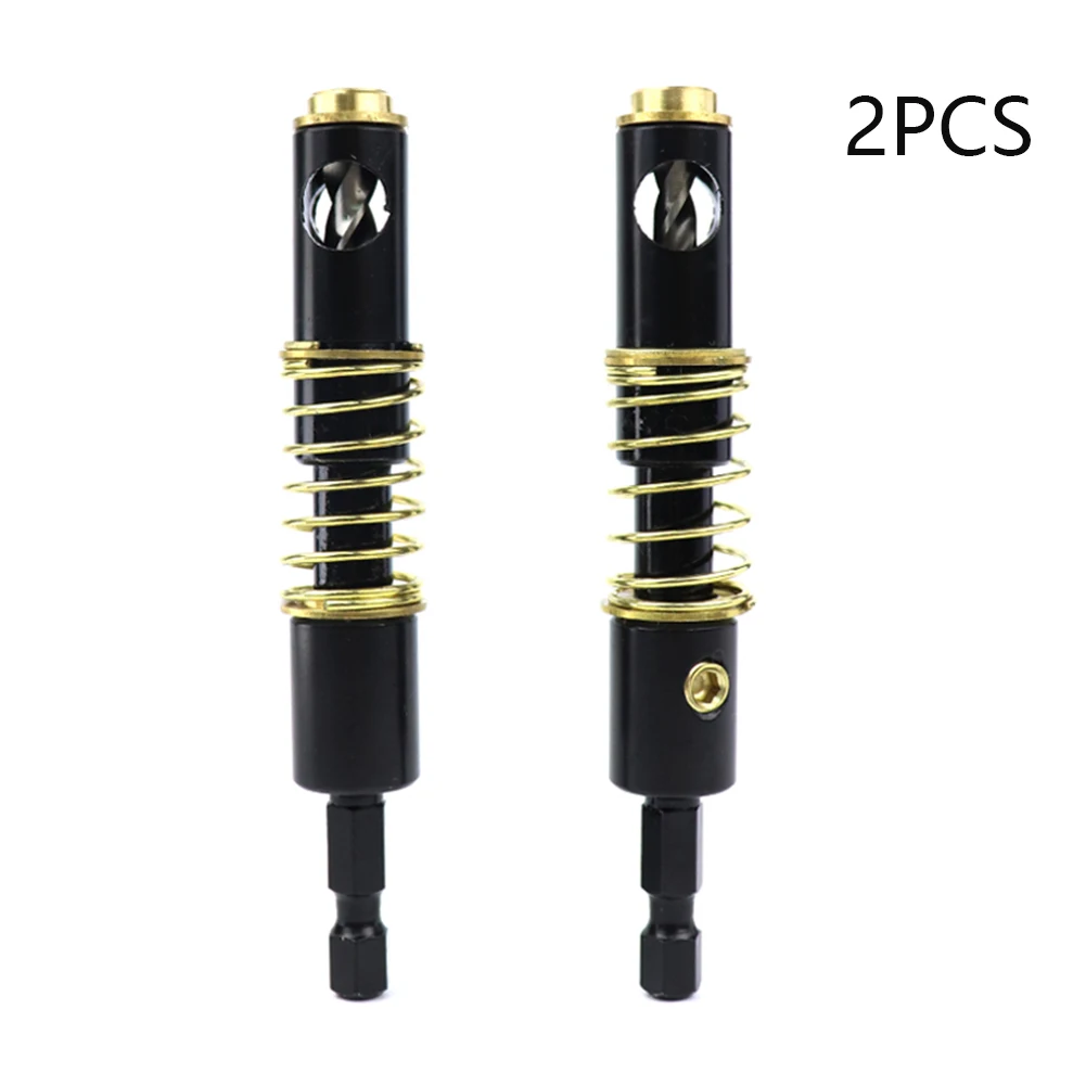 

2PC Hexagonal Handle HSS Brass Self Centering Hinge Twist Drill Bits 1/4" & 5mm Screw Hole Saw Woodworking Reaming Cabinet Tool