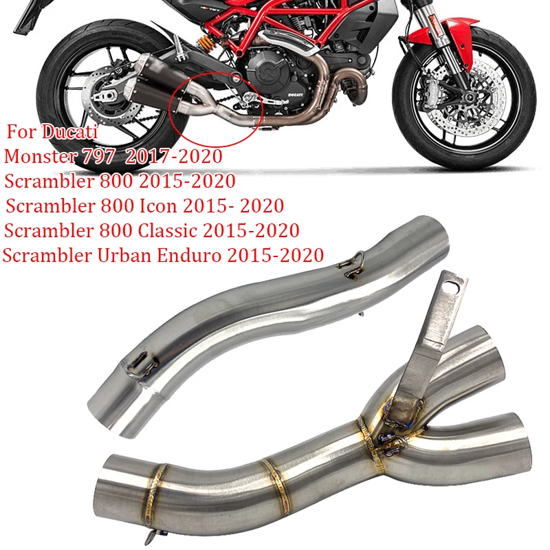 Фото Глушитель без шнуровки выхлопная труба для Ducati скремблер 800 2015-2020 Monster 797 2017 2018 2019