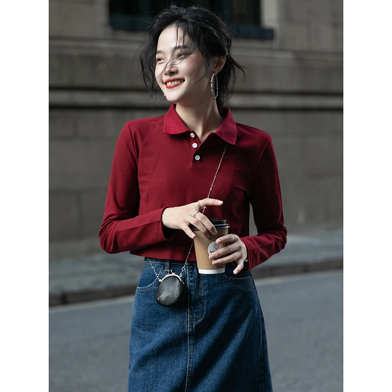 Распродажа освещение оснастки футболка поло с длинным рукавом Футболка женская