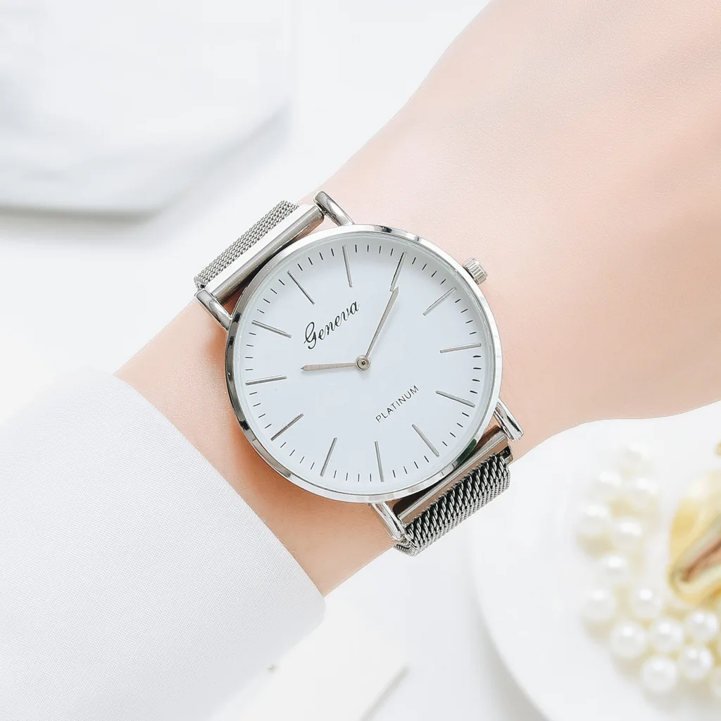 

Korean version of the new ladies simple all-match watch ladies steel band all-match quartz watch