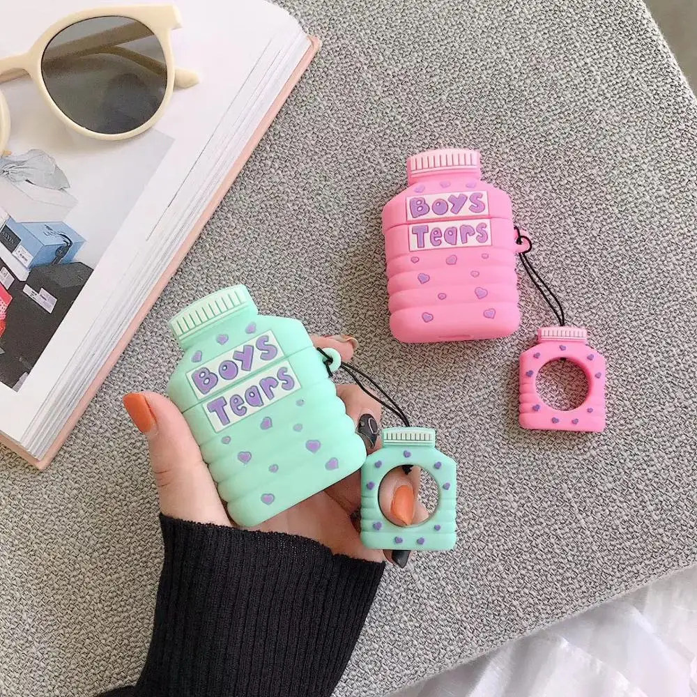 Беспроводной чехол для наушников Boys Tears с бутылкой Bluetooth Apple AirPods силиконовый