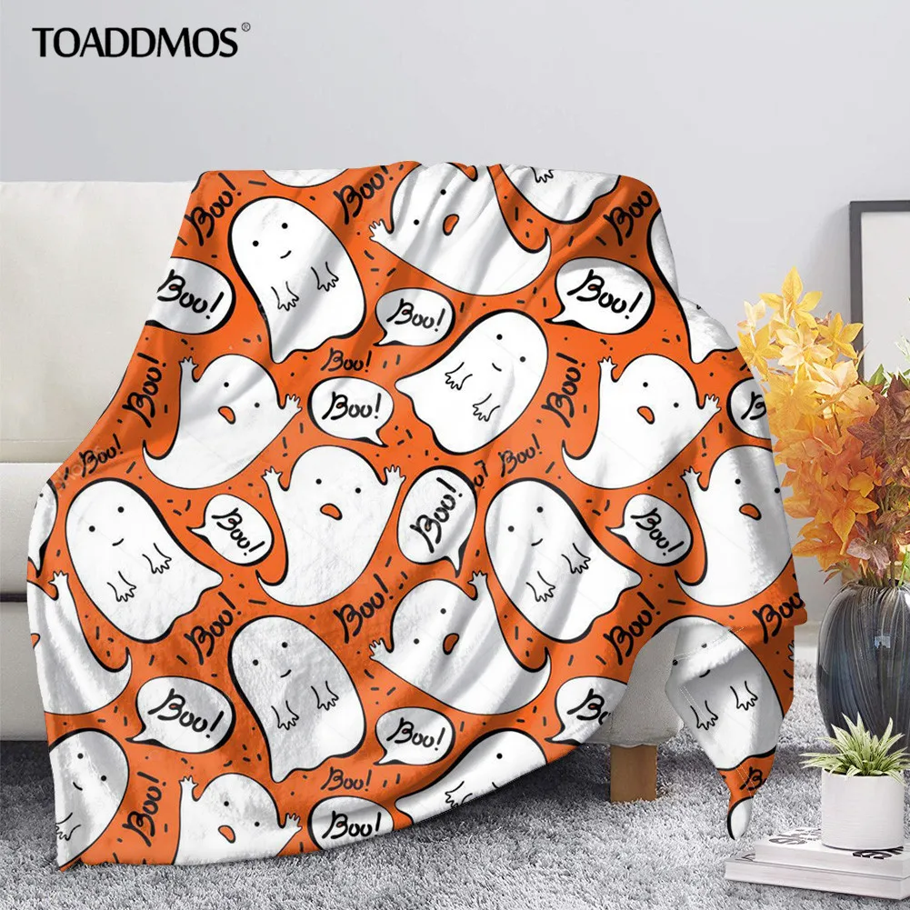 TOADDMOS милый мультфильм Хэллоуин Призрак дизайн Флисовое одеяло подарок для