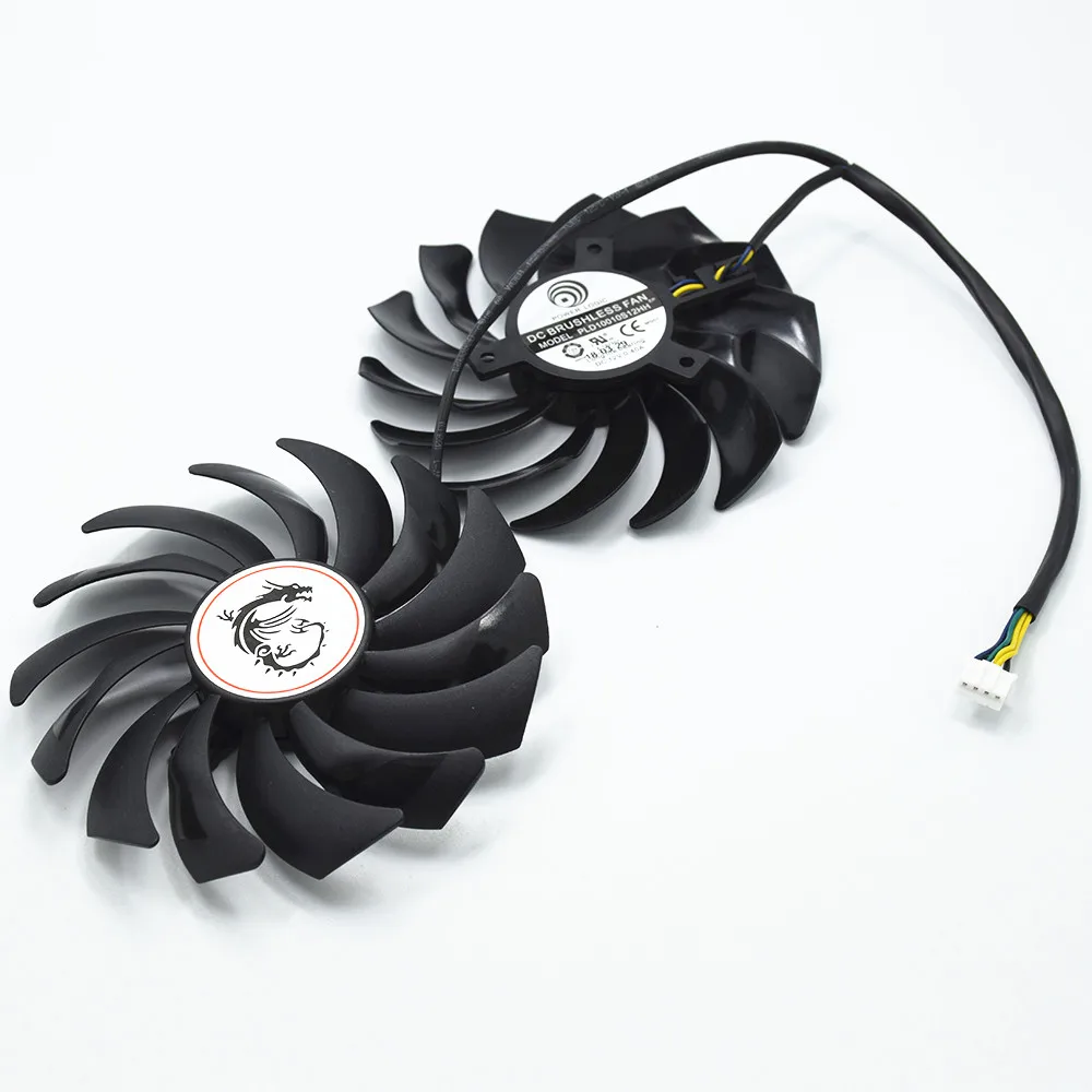 Фото Вентилятор для видеокарты MSI RX470 480 570 580 GTX1080Ti 1080 1070 1060 DC12 в, 2 шт., 95 мм №4