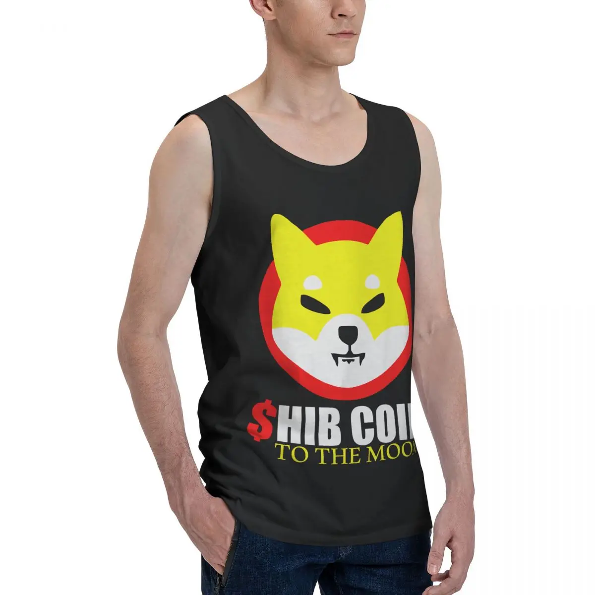 

Shiba Inu Token Crypto Shib Coin To The Moon Cryptocurrency Men's Tank Top Shirt Bitcoin Vest Men set Humor Graphic Vintage