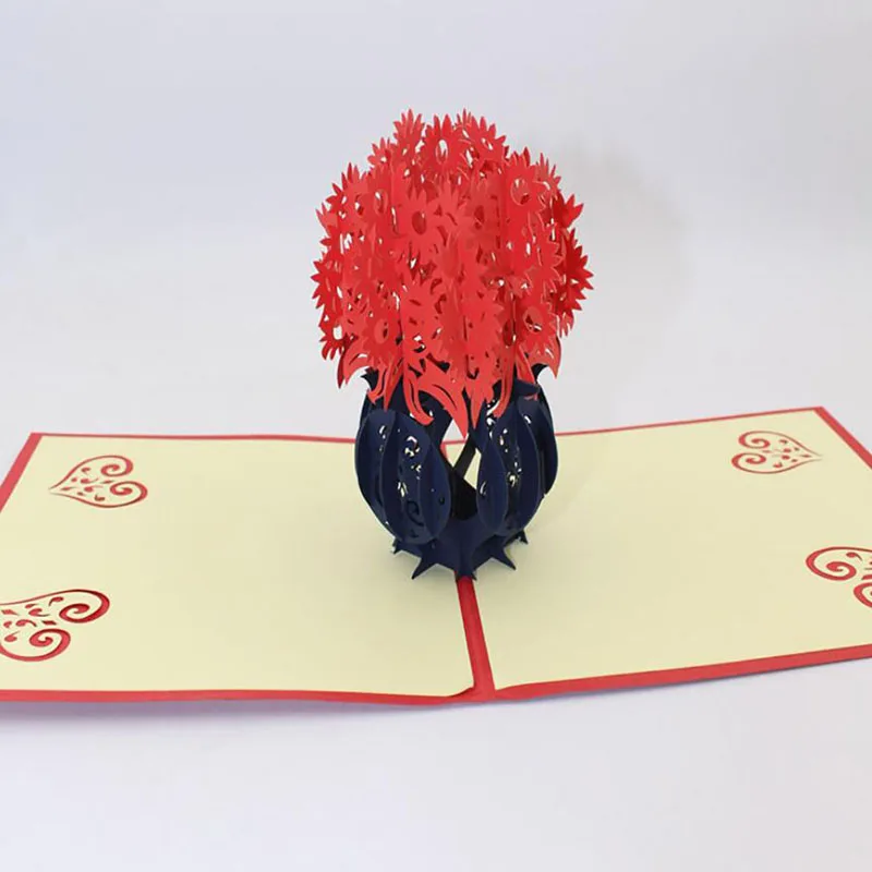 Вечерние 3D всплывающие Открытки День Святого Валентина рождения Юбилей