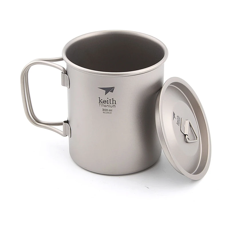 300ml Titanium Cup Folding Mug Office Coffer Drinkware Tea Cup Healthy Non-toxic Bacteriostatic Titanium Mug Ti3201