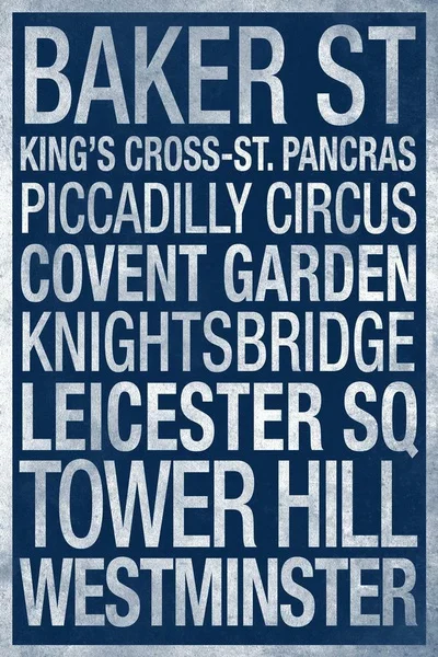 

London Underground Blue Art Print Poster Tin Metal Sign