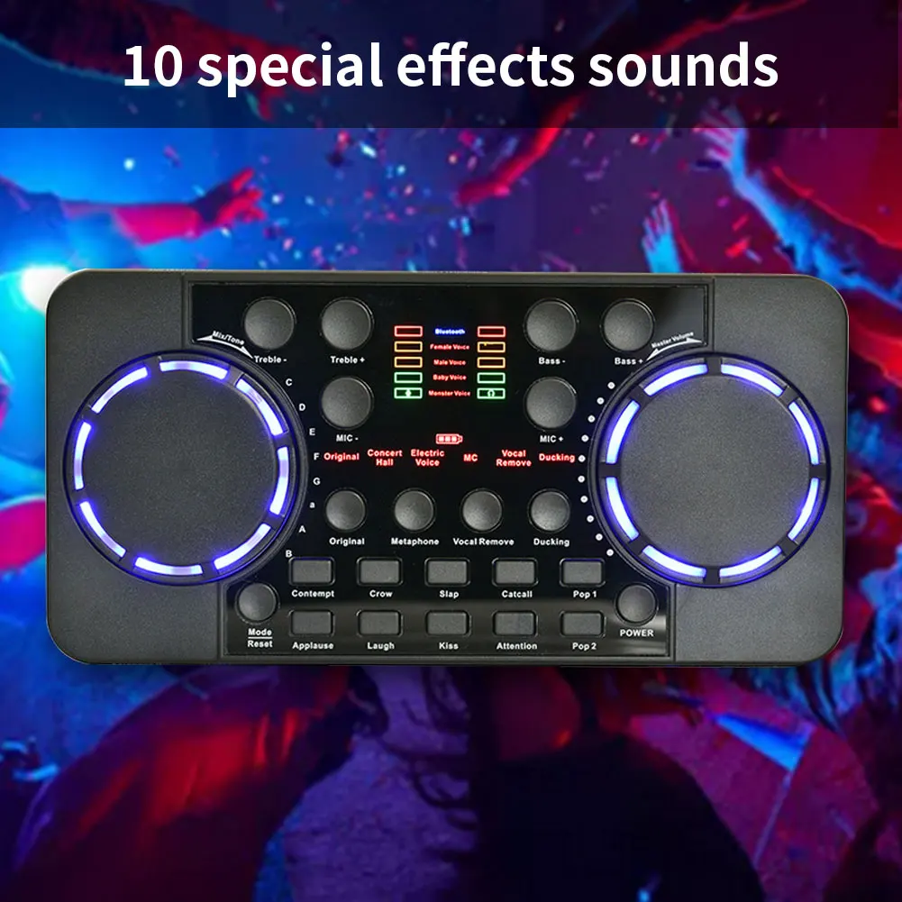 Звуковая карта V300 PRO 10 звуковых эффектов Bluetooth шумоподавление - Цена: 1 389,49 руб.