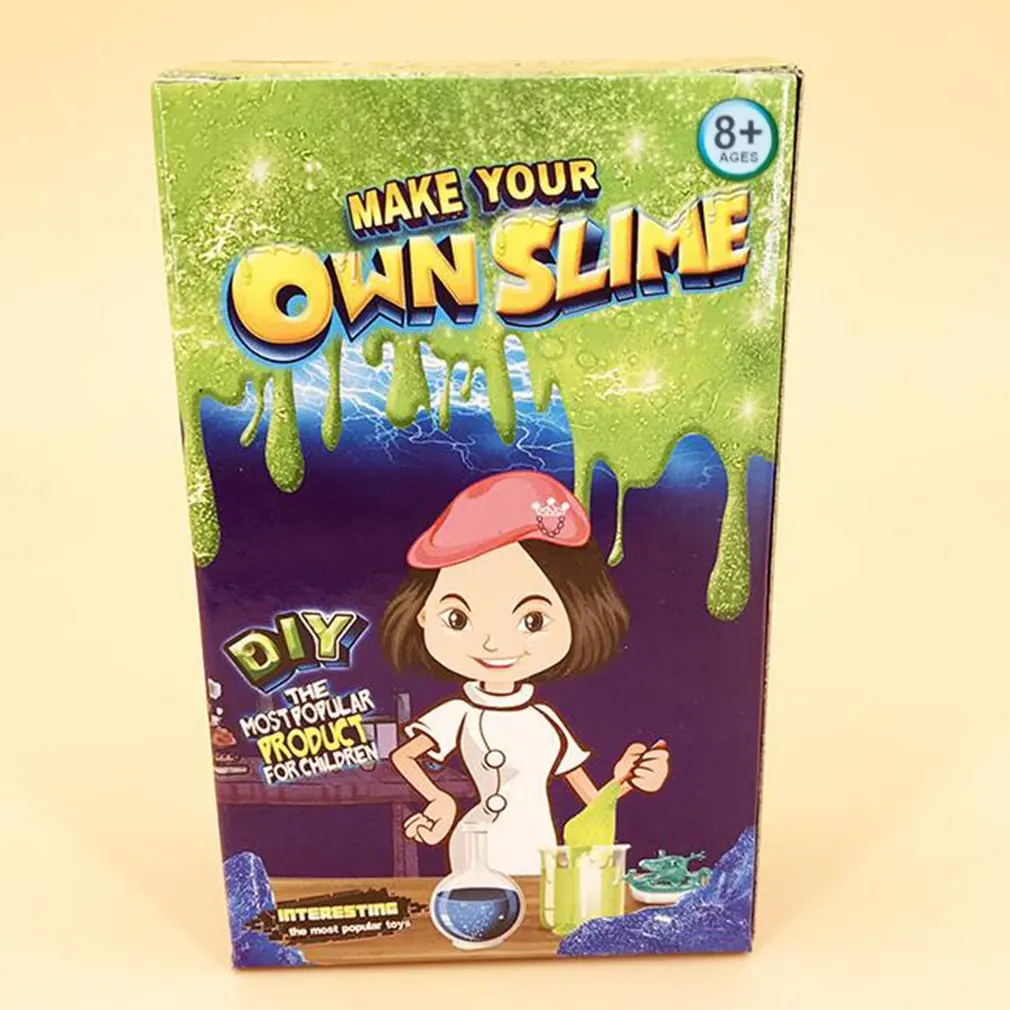 DIY Slime Kit пушистый Кристалл Gliter порошок клей игра для детей обучающая игрушка