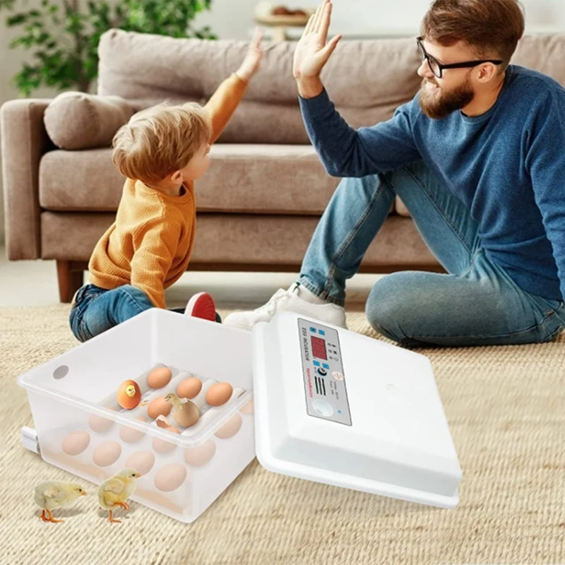 Egg Incubator 16 Fully Automatic Poultry Hatcher Machine with Temperature Control Function for Chicken Goose EU Plug | Дом и сад