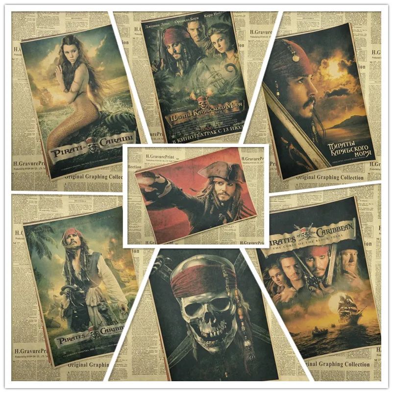 Пираты Карибского моря Карибский Капитан постер фильма делает ретро ностальгия